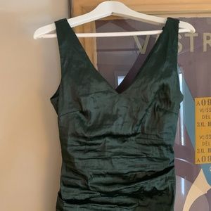 Nicole Miller ruched evening dress, gem green SALE